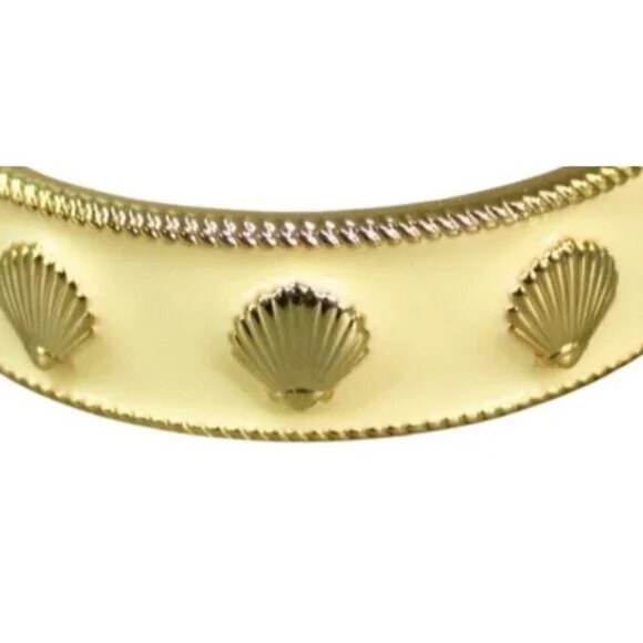 Lilly Pulitzer 2 pc Gold plated & enamel seashell bracelet & elephant key ring - Picture 9 of 9